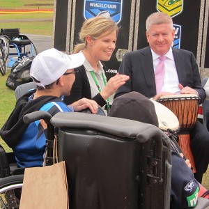 Minister Fifield with bongo drums