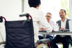 Three men in office