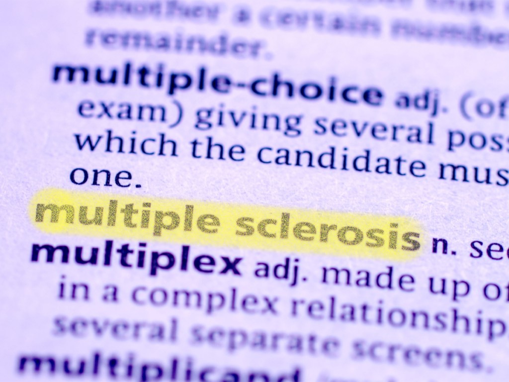 Close up photo of the words multiple sclerosis in a dictionary book