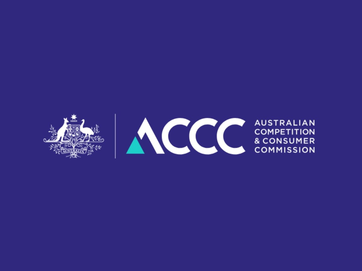 The ACCC logo of white text on a purple background.