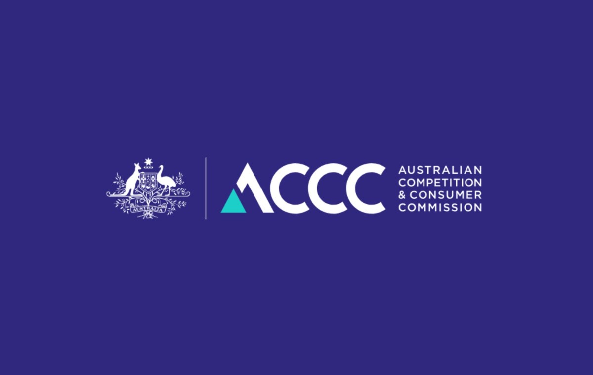 The ACCC logo of white text on a purple background.